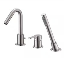 Sumerain Roman Tub Faucet w/ Hand Shower Sprayer in Brushed Nickel S2137NS