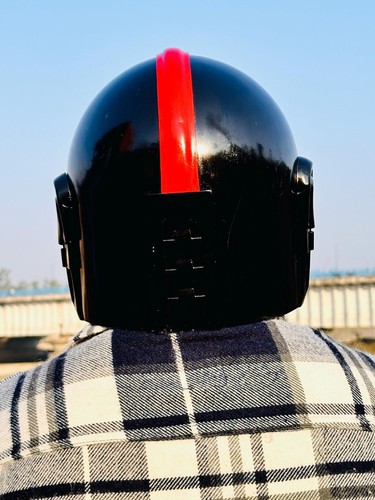 Red Mandalorian Steel Helmet Star War Boba Fett Cosplay & Role play Helmet - Picture 6 of 6