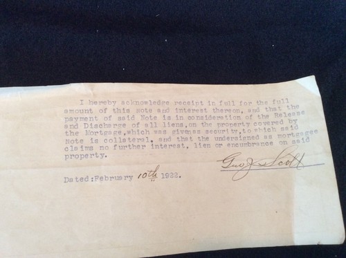 Antique 1922 Deed Hudson Hanna Subdivision Royal Oak Michigan MI Lot 18 Tax Stam - Picture 6 of 7
