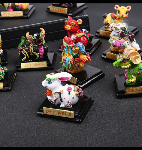 12 Chinese Zodiac Resin Craft Home Office Handcrafts Figure Feng Shui Decoration - Picture 5 of 30