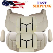 For Cadillac Escalade 2003-2006 Tan Front Armrest&Leather Seat Cover &Front Foam