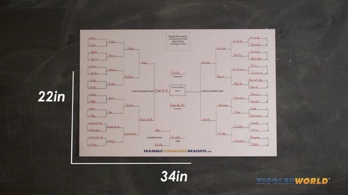 22 x 34 8 PLAYER DOUBLE ELIMINATION TOURNAMENT BRACKET CHART - BLIND DRAW - Picture 4 of 4