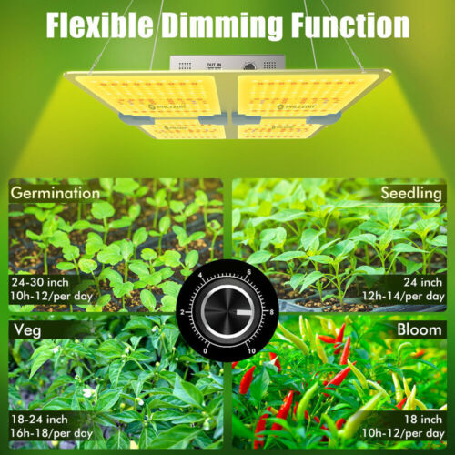 3000W Dimmable Full Spectrum LED Grow Light for Indoor Plants 4x4/5x5ft Coverage - Picture 6 of 12