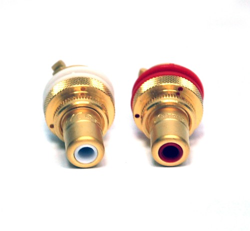 1pair RCA Jack Audio Female Gold Plated Connector CMC 805-2.5FG SUPER Cu USA - Picture 4 of 4
