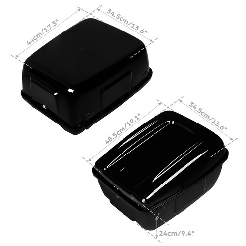 Police Motorcycle Trunk Saddlebags Fit For Harley FLHP and FLHTP Painted Black - Bild 5 von 12