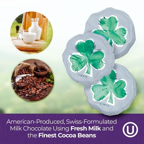 Premium Milk Chocolate Shamrocks Individually Wrapped St. Patrick's Day Treats - Picture 4 of 9