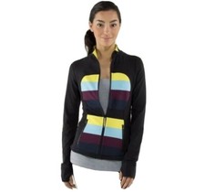 Lululemon BBL Define Jacket Size 2 Pow Stripe Split Pea/Black