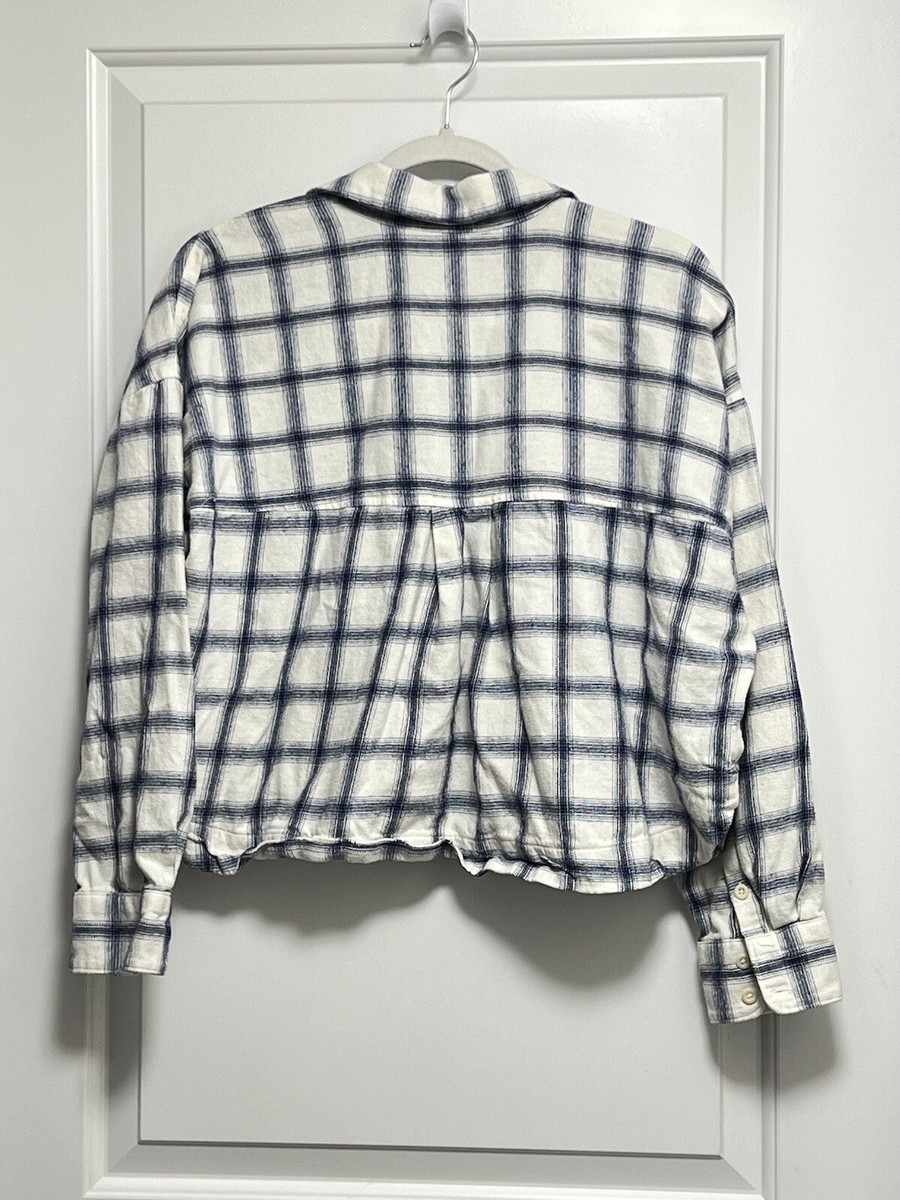 Madewell Women's Flannel Hartfield Crop Shirt in Windowpane