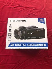 Vivitar 4K HD Digital Video Camera, Night Vision, WIFI, Remote Control DVR4K-BLK
