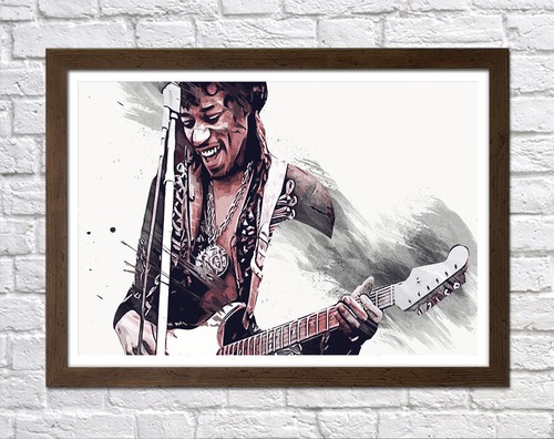 JIMI HENDRIX 3 -DEEP FRAMED CANVAS WALL SKETCH ART PICTURE PAPER PRINT- BLACK - Picture 10 of 17