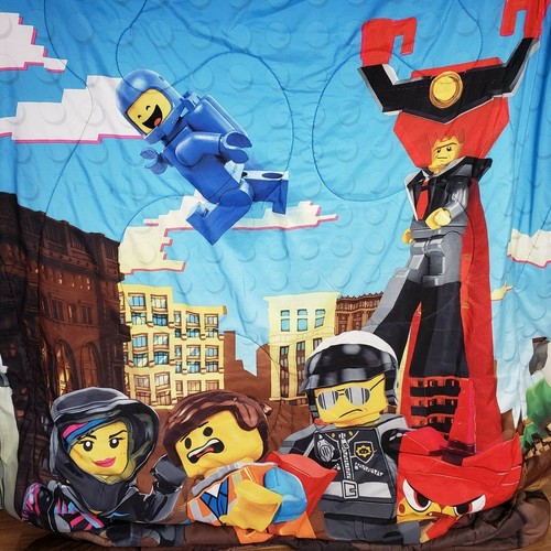 The Lego Movie Twin Comforter Reversible Minifigers Police Wizard President Girl - Picture 1 of 5