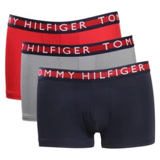 Tommy Hilfiger Men's Micro Rib Underwear 3-Pack Stretch Trunks Mahogany