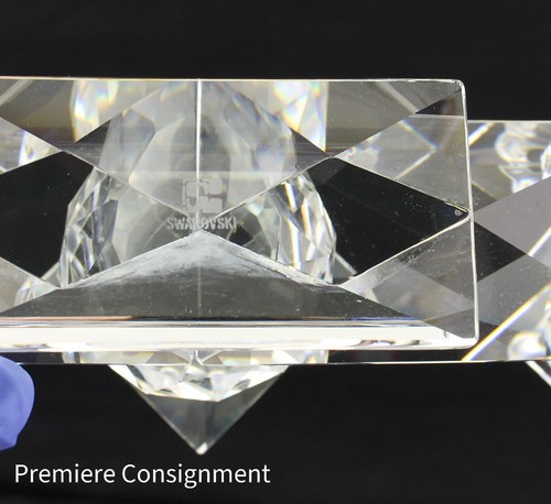 Swarovski Crystal 3 pin candle holder small candelabra - Picture 11 of 12