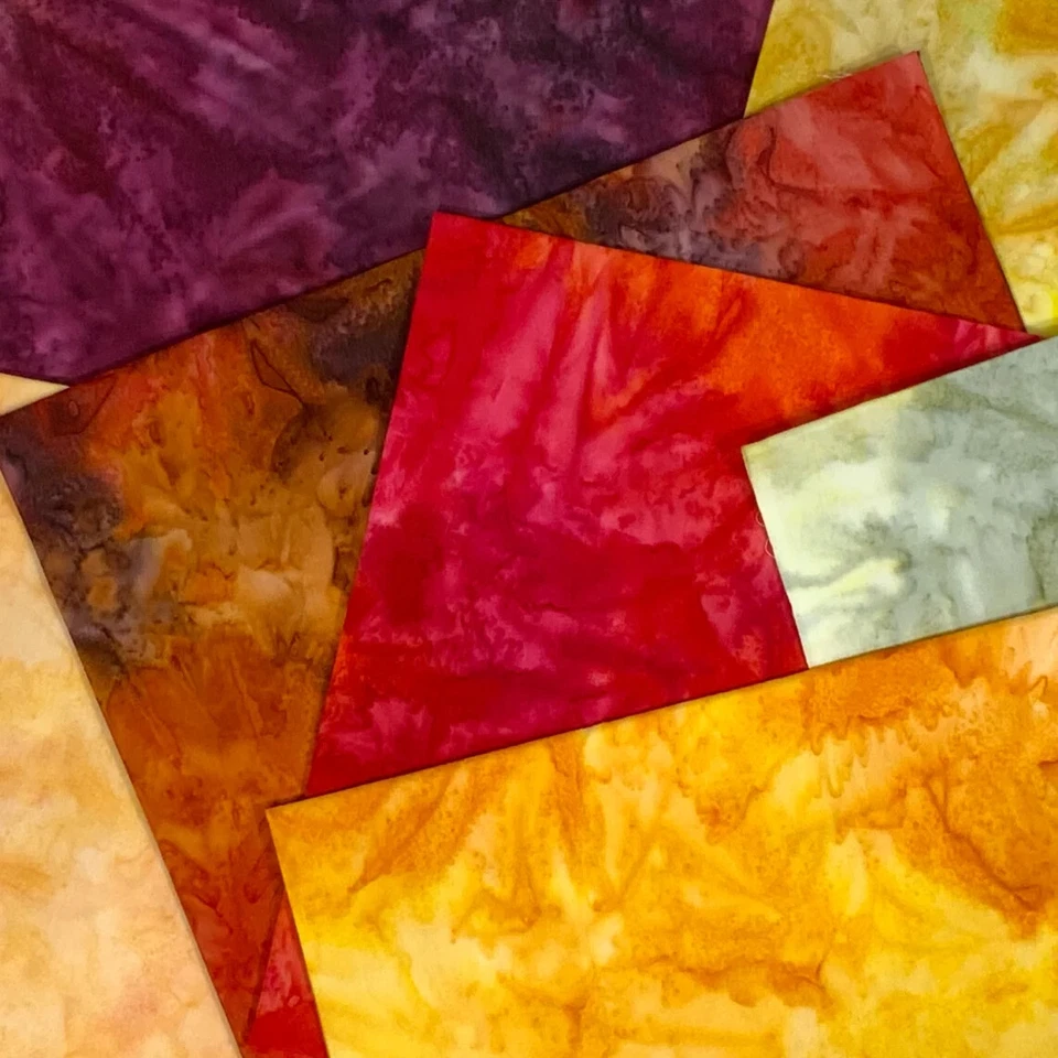 Lot of 14 Random Handpaint Fat Quarters Lunn Fabrics Artisan Batiks Cotton FQ - Image 3 of 3