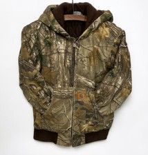 Boys Carhartt Jacket Medium 10-12 Hooded Camouflage Realtree Outerwear 13706