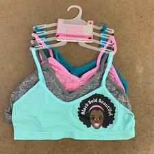 Totally Adorbs Girl Medium Colorful Black Bold Beautiful Seamless Bra 4 Pack NWT
