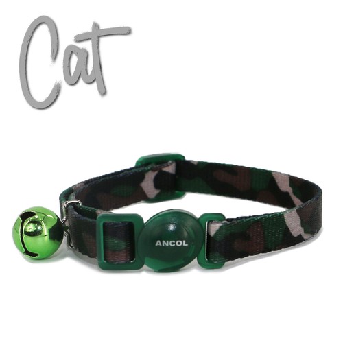 Cat Collar Safety Ancol Camouflage Camo Brown Purple Blue Green Pink Black White - Picture 7 of 8