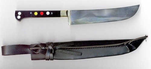 CUCHILLO NACIONAL UZBEKO PCHAK PICHOK MANGO DE TEXTOLITE HECHO A MANO (579) - Imagen 2 de 5