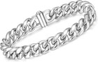 Chains Silver Bracelets for Men, Mens Cuban Link Bracelet for Men, Chunky Metal
