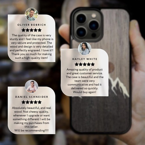Mountain - Wooden iPhone MagSafe Case 15 Pro Max, 14 Plus, 13 Pro, 12 Mini, 11 - Photo 8 sur 36
