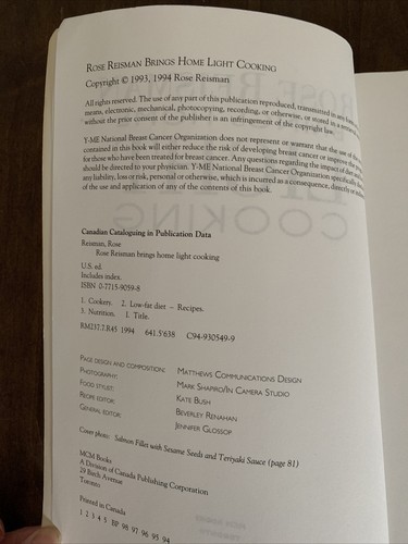 Rose Reisman Brings Home Light Cooking Cookbook - Imagen 3 de 7