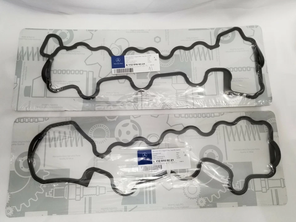 Juego de 2 juntas de cubierta de válvula izquierda y derecha para motor Mercedes M112 originales OEM Foto 4 de 4