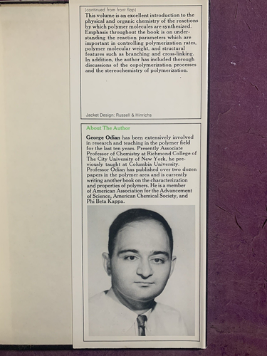 Principles of Polymerization by George Odian (1970, Hardcover w/ Dust Jacket) - Picture 8 of 10