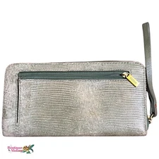 Fossil Brand Jori Cowhide Leather Zip Wallet Clutch Wristlet EUC