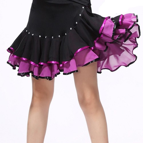 Ballo Donna Adulta Gonna Latina Ballo Donna - Asimmetrica Per Salsa, Tango, ChaCha, Taglia Unica Rosso Gonna Pratica Lezioni Ballo