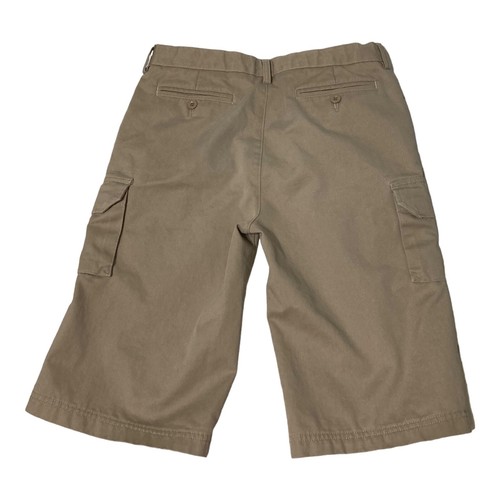 Sz 18 Lands End Uniform Boys Stain Resistant Cargo Short Khaki Adjustable 430868 - Picture 2 of 9