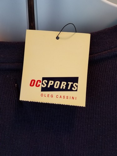 Oleg Cassini Herren Neu mit Etikett Baumwollpullover marineblau grau Langarm Socken #5 Größe XXL - Bild 7 von 12