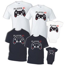 Jugador 1 Jugador 2 Camisas Pareja A Juego, Familia Divertida Pareja Camiseta Boda