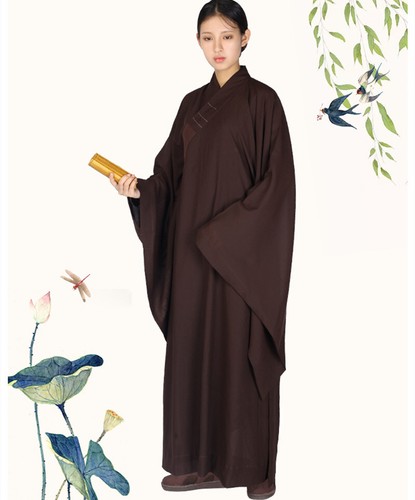 Cotton Linen comfortable Shaolin Buddhist Monk Meditation robe Gown Kung Fu  - Picture 5 of 12