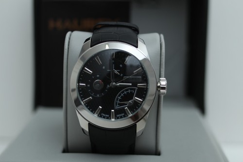 Haurex Italy Herrenuhr 1A356UNN Magister G schwarzes Ziffernblatt und schwarzes Lederband - Bild 4 von 10