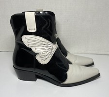 Toral Western Style Leather  Ankle Boots Black & White Women’s Size 40 -us 9