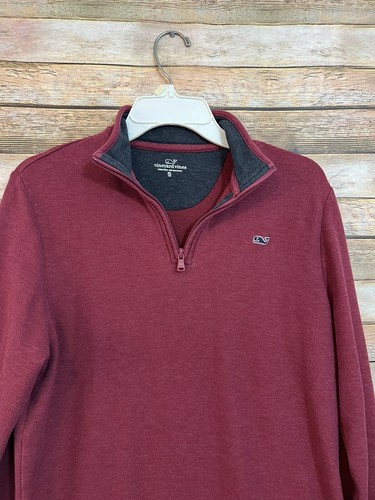 Vineyard Vines 1/4 Zip Long Sleeve Pullover Red Wine Size Youth XL (18) - Picture 3 of 5