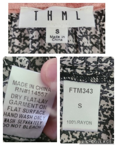 THML Samt Boho Top Gr. Small Schlüsselloch Hippie festlich blau orange geometrisch - Bild 6 von 8