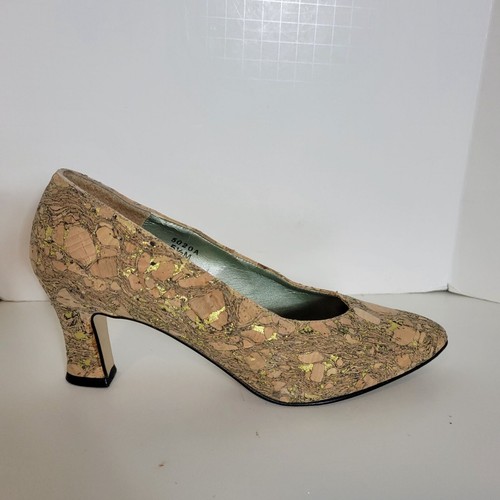 Vintage J. Renee Bamboo with Gold Veining Size 5.5 M Multicolor Heels Pumps - Picture 7 of 9