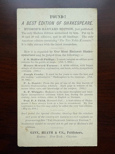 US Postal Card #UX7 Ginn, Heath, & Co. Publishers Unused - Picture 2 of 2