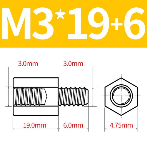M3 M4 Male-Female Brass Hex Standoff Spacer Thread Pillar Studs Screw Column Nut - Picture 24 of 43