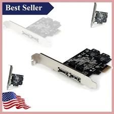 Dual Port SATA III PCIe Controller Card - 2 Int/2 Ext Ports for Fast Data Tra...