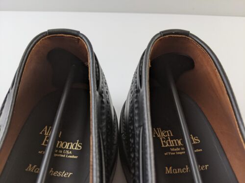 NEU Allen Edmonds Manchester Herren 10,5 D schwarz Leder Quaste Halbschuh Budapester Schuh - Bild 7 von 15