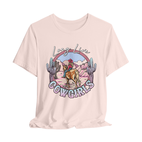 Western Country Music LONG LIVE COWGIRLS Graphic Print Short Sleeve T-Shirt - Picture 3 of 20