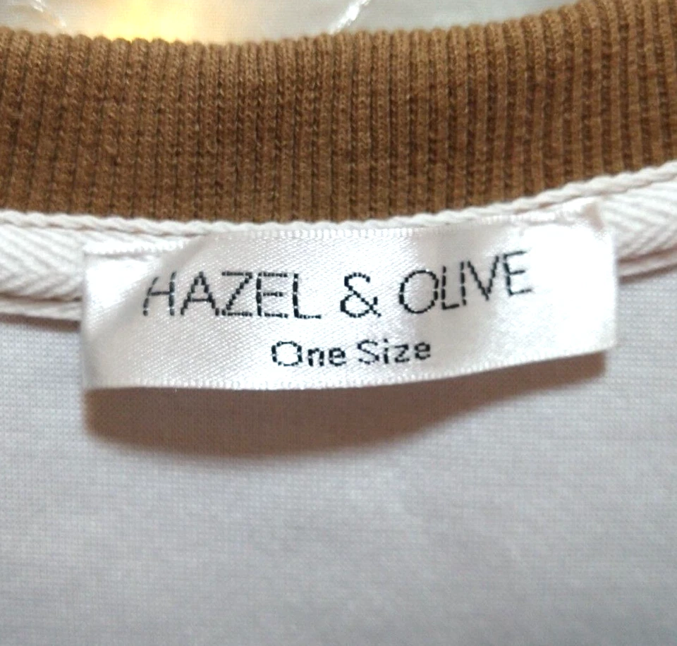 Hazel And Olive Womans 3X One Size Brown Oversized Sweater Smile Embroided Thick - Image 2 of 4