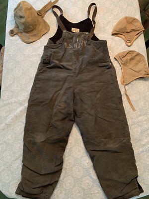 パンツ 40's vintage usnavy deck bib Vintage 1940s US Navy Deck Overalls USN Bib Stencil Pants