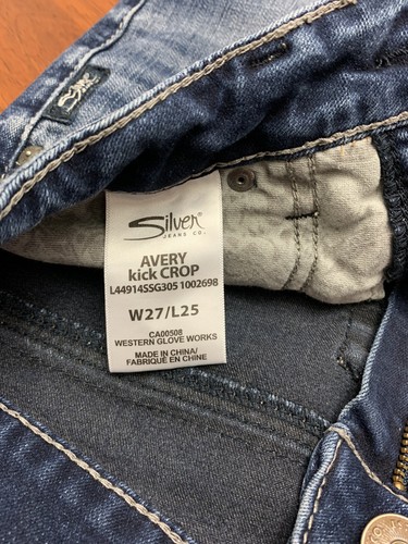 Silver Avery Crop Jeans Size 4/27 Inseam 25 - Picture 5 of 5