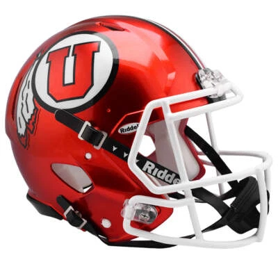 Utah Utes Radiant Red Riddell Speed Full Size Authentic Football Helmet - Image 1 of 4