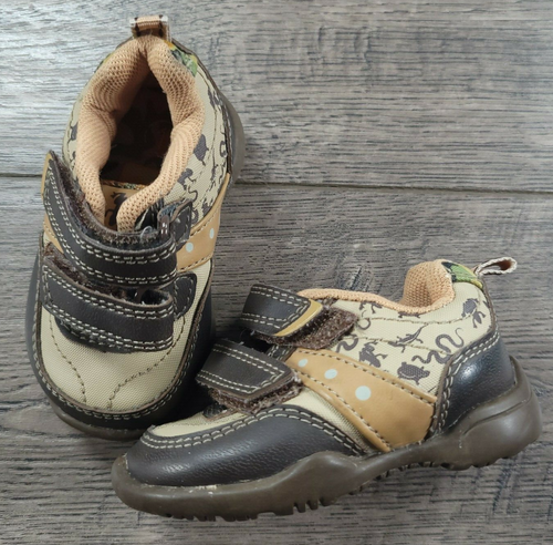 Baby Boy Nwot Faded Glory Size 1 Tan & Brown Cowboy Tennis Shoes - Picture 2 of 5