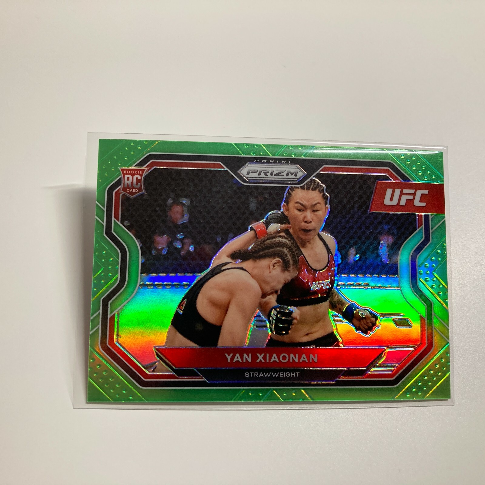 Yan Xiaonan 2021 Panini Prizm UFC Neon Green Refractor RC Rookie Card 67/75 #169