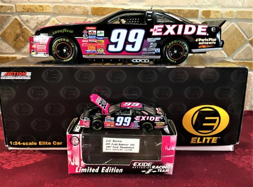 JEFF BURTON #99 Exide Batteries 1997 Ford RCCA 1/24 ELITE Car & 1/64 HO Car SET - Picture 2 of 12